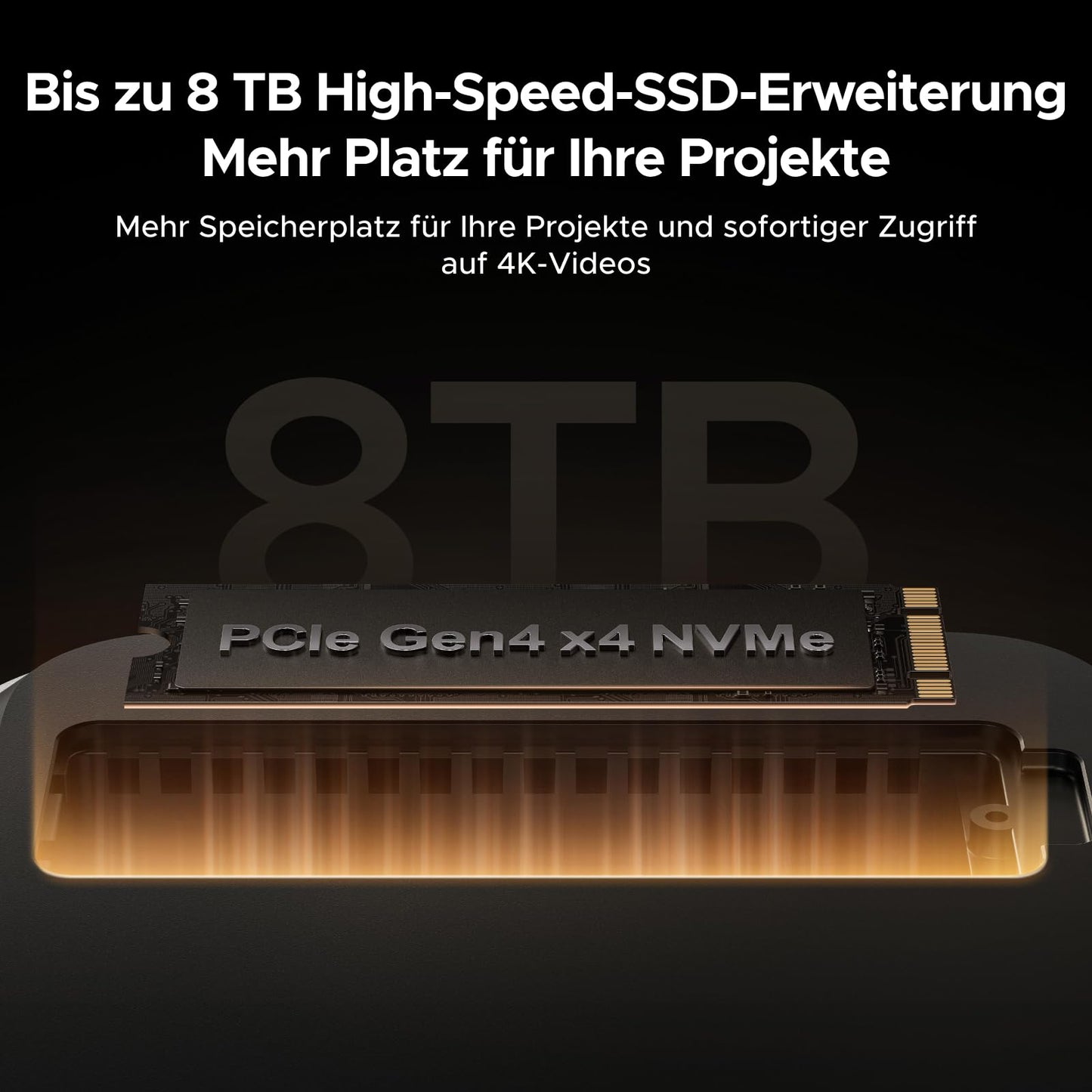 UGREEN Maxidok Thunderbolt 5 Mac mini Dock, Revodok 10-in-1 TBT5 Docking Station, 120Gbps Datentransfer, 8TB M.2 NVMe SSD, Single 8K/ Dual 6K@60Hz, SD/TF 4.0, Kühlsystem für Mac mini M4/M4 Pro