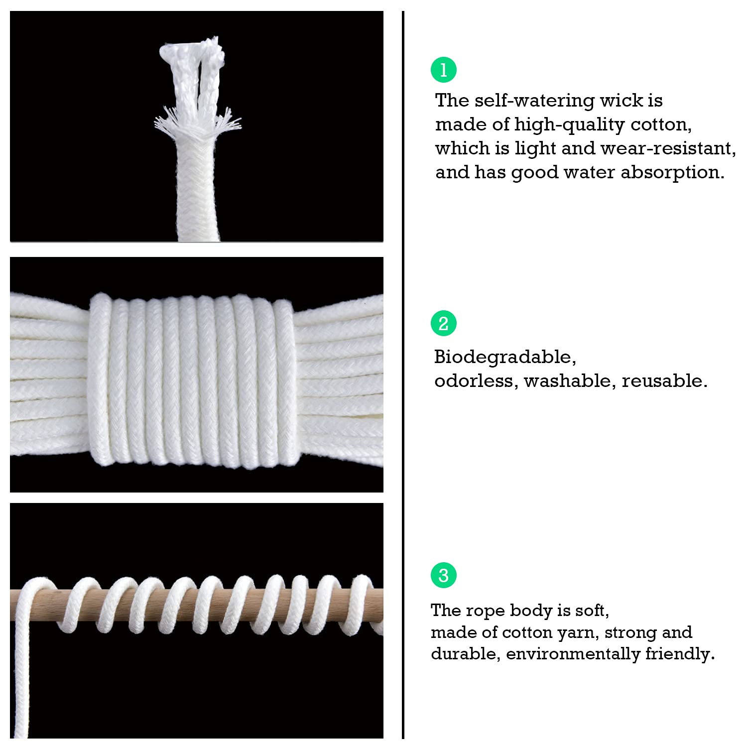 Automatisches Baumwoll Bewaesserungsseil 20m Tropfbewaesserung DIY Pflanzen-QIQN