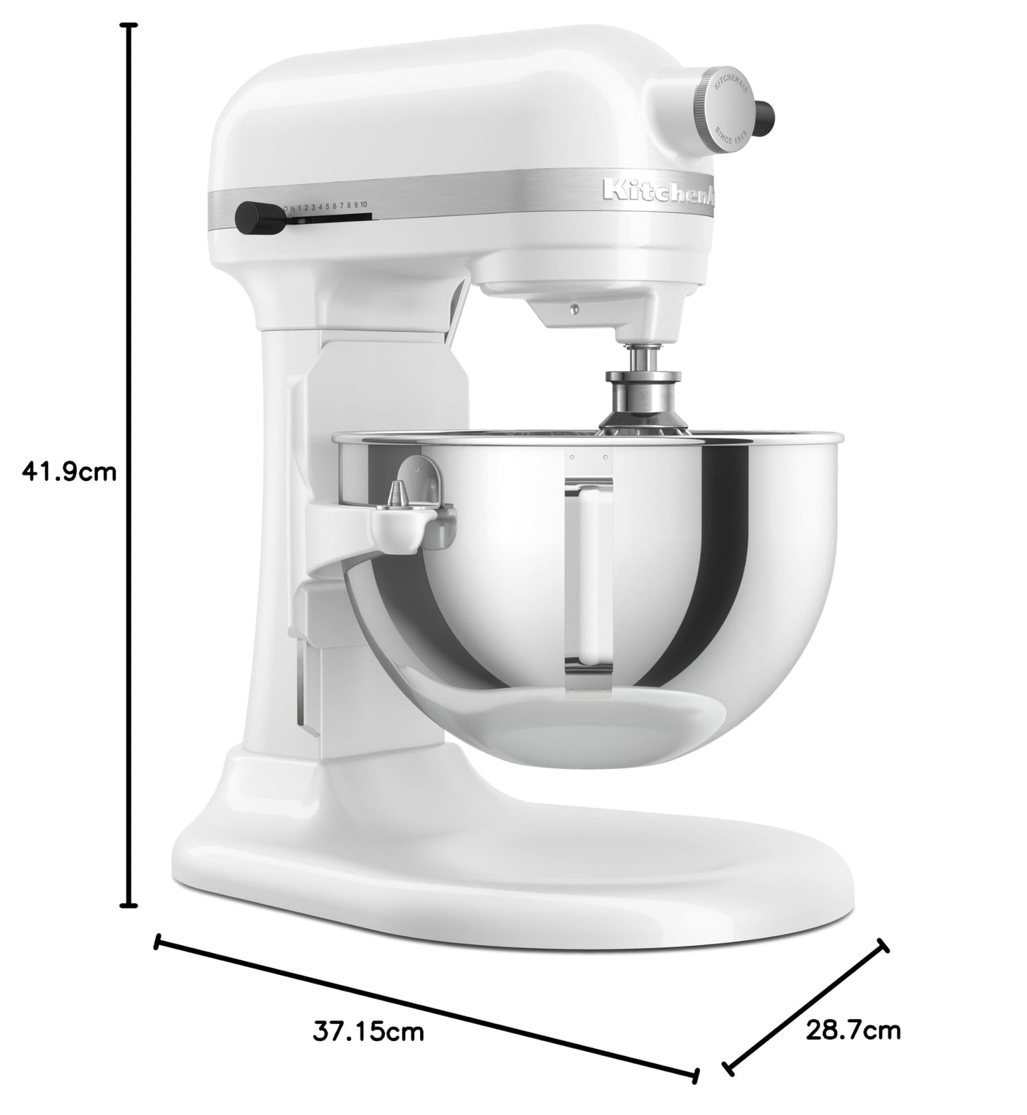 KitchenAid HEAVY DUTY KÜCHENMASCHINE MIT SCHÜSSELHEBER 5,2 L - WEISS 5KSM55SXXEWH