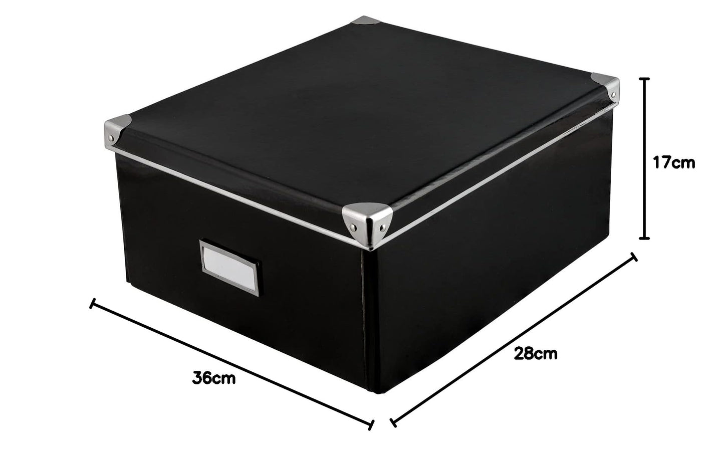 Idena Klappbare Aufbewahrungsbox Schwarz 36x28x17cm für Büro