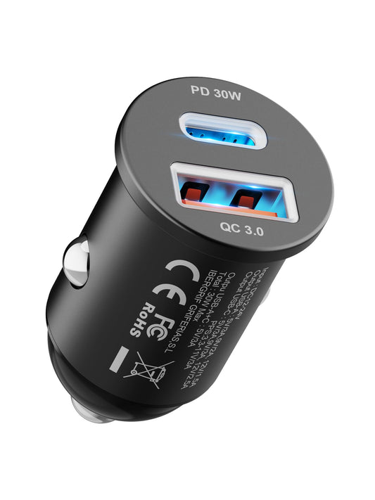 Schnelles 30W USB C Auto Ladegerät mit Dualanschluss