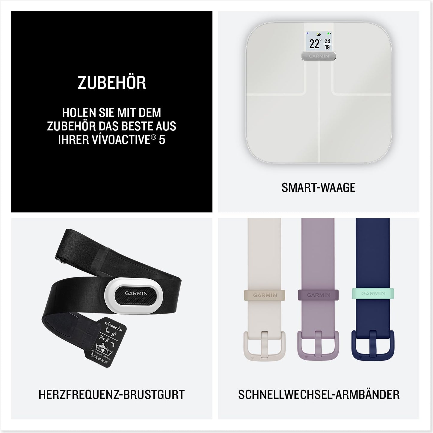 Garmin Vivoactive 5 42mm - GPS-Smartwatch mit 1,2" AMOLED Touchdisplay, bis zu 11 Tage Akkulaufzeit, Fitness- und Gesundheitsfunktionen, 30+ Sport-Apps, Musik, GarminPay