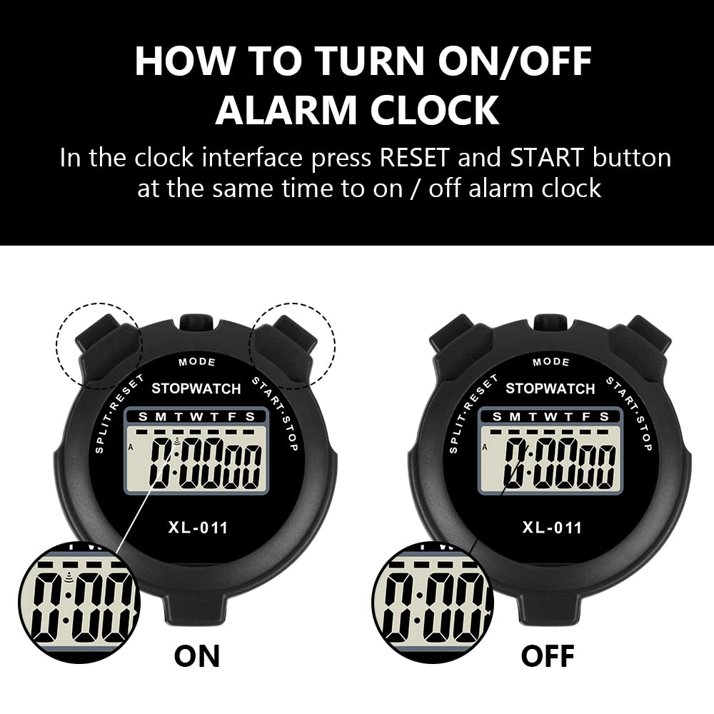 Digitale Sportstoppuhr mit großem Display und Weckerfunktion