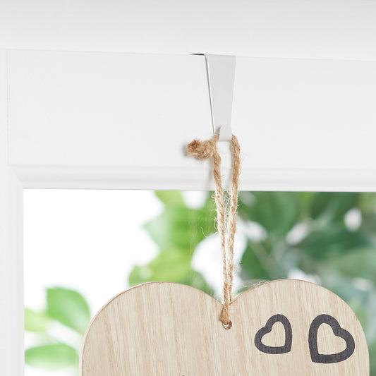 Haken Türhaken Fensterhaken zum einhängen weiß Metall 8 Stück Set ohne Bohren-Miamonda