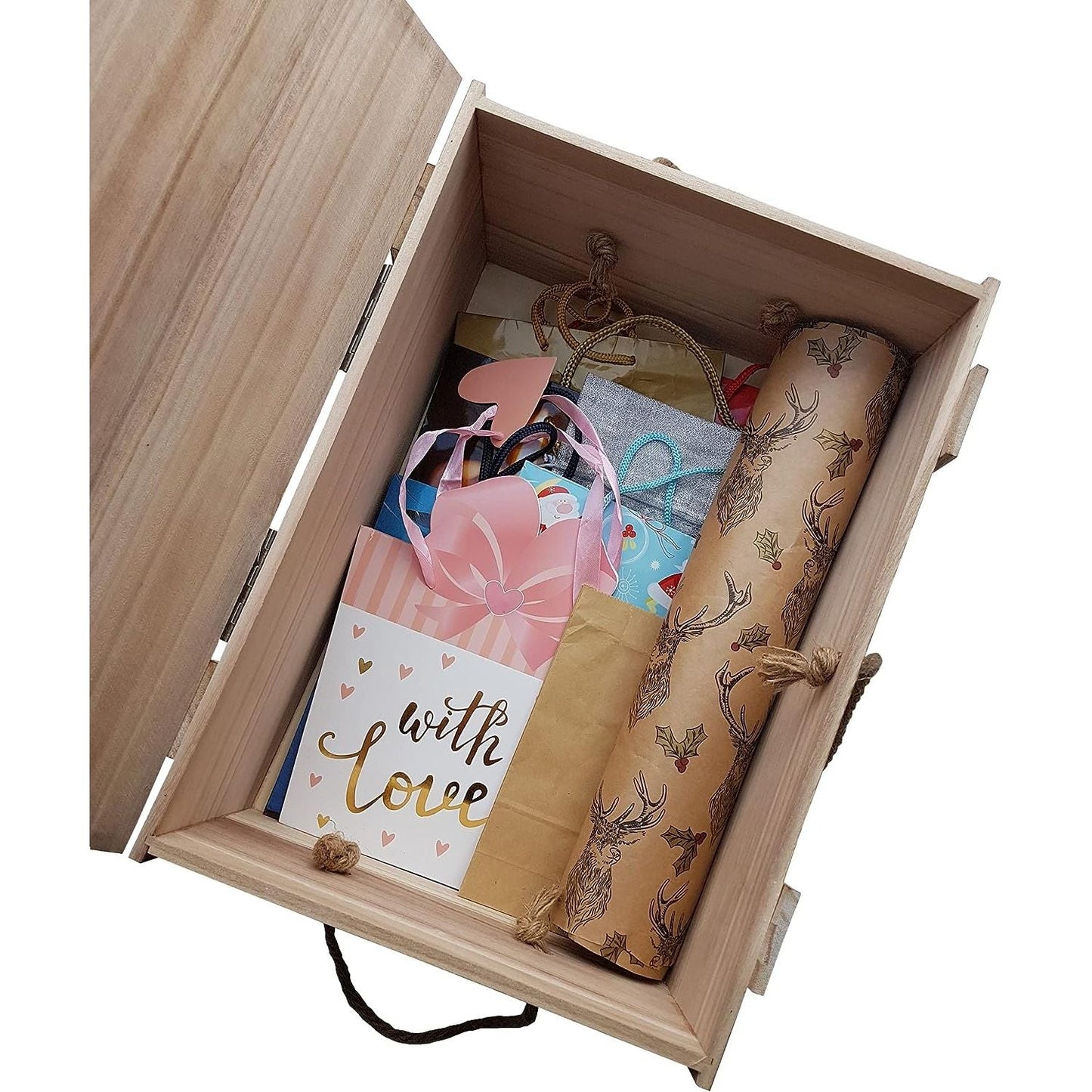 Holzkiste mit Deckel Kiste Schatzkiste Schatztruhe braun mit Deckel