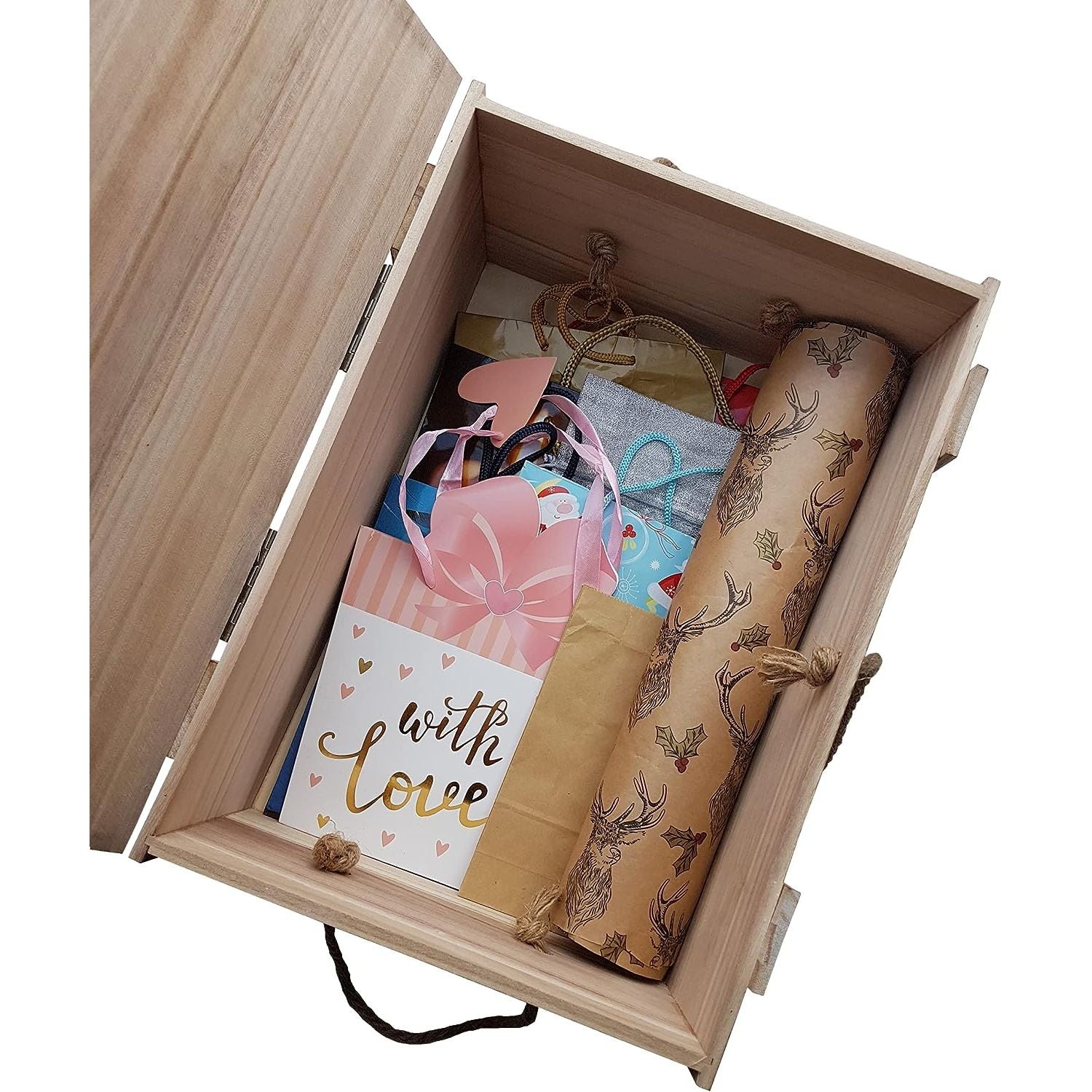 Holzkiste mit Deckel Kiste Schatzkiste Schatztruhe braun mit Deckel