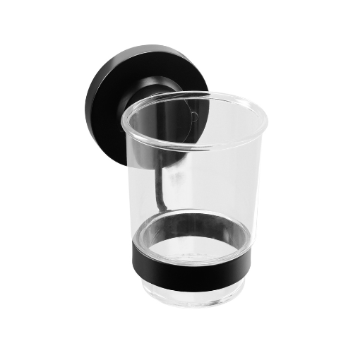 Cornat Glashalter 3 in 1 mit flexiblem Befestigungssystem schwarz-HEIMWERKA