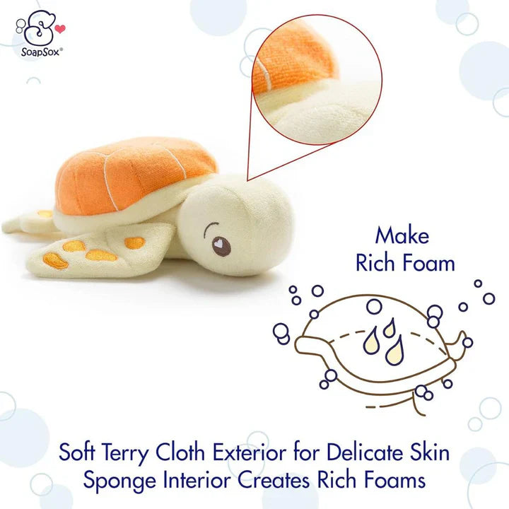 Badeschwamm Schildkröte mit Seifenfach – Weich & Kindgerecht