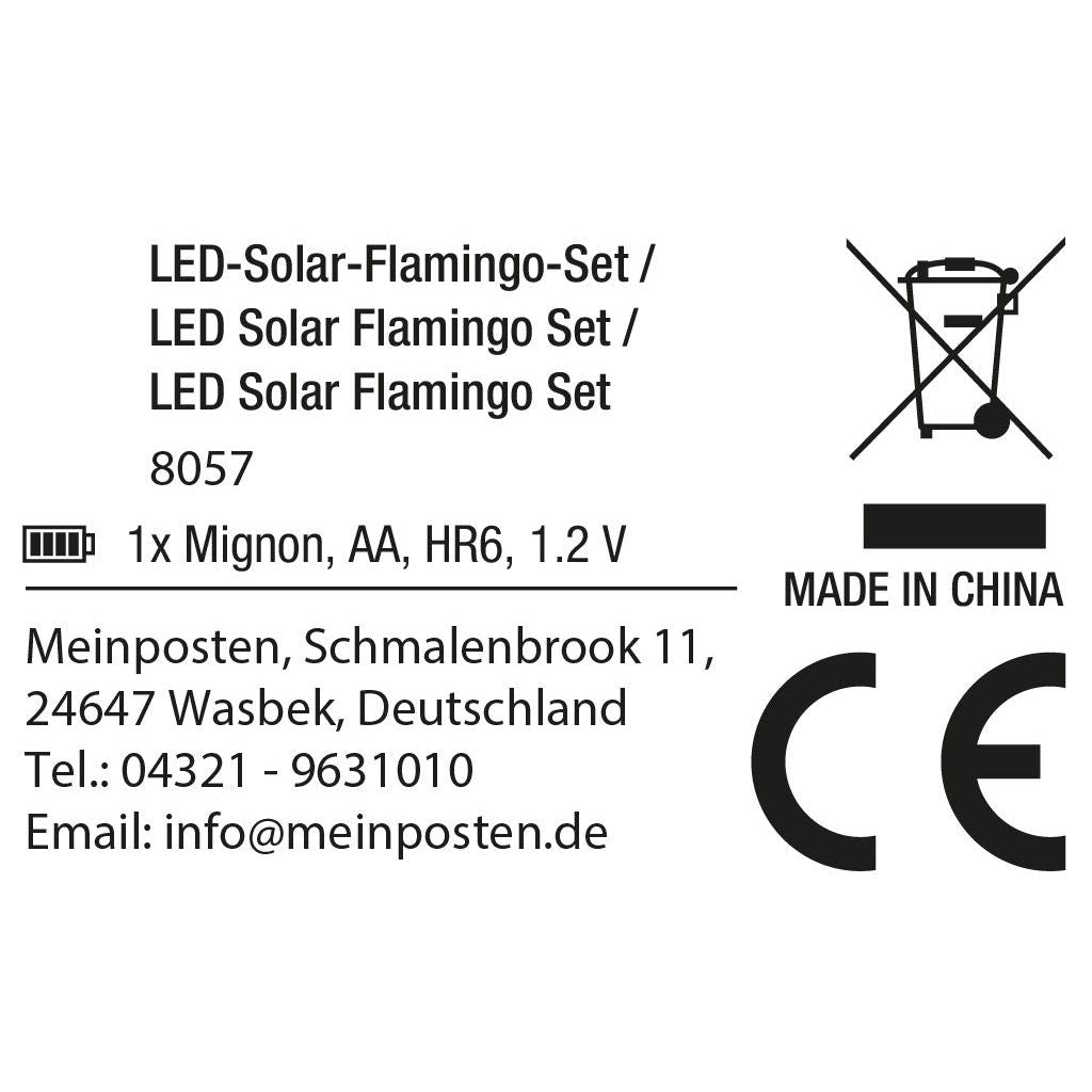 Gartenfigur Design Solarstecker Flamingo 3er Set Höhe 52 cm LED SOLAR Sensor NEU