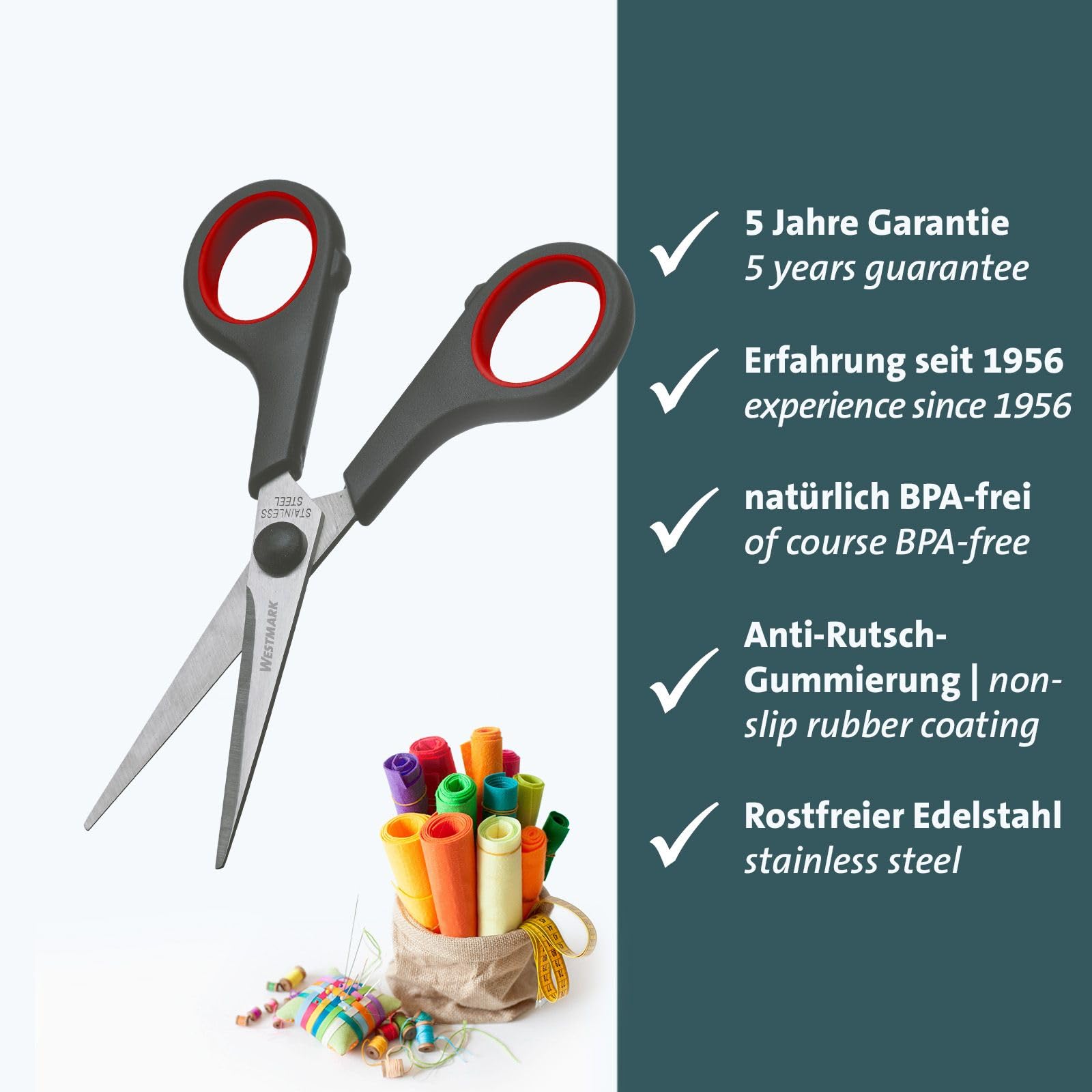 Westmark Bastelschere 14 cm aus rostfreiem Edelstahl für vielseitigen Einsatz-Westmark