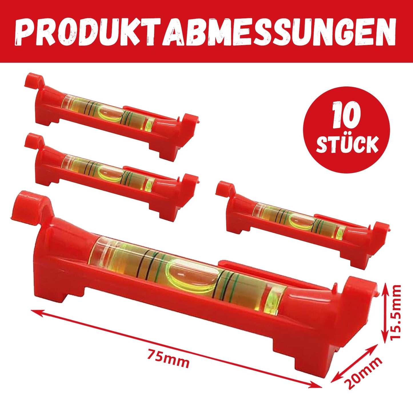 Schnurwasserwaage Set 10 Stück Rot Mini Wasserwaage Profi Werkzeug