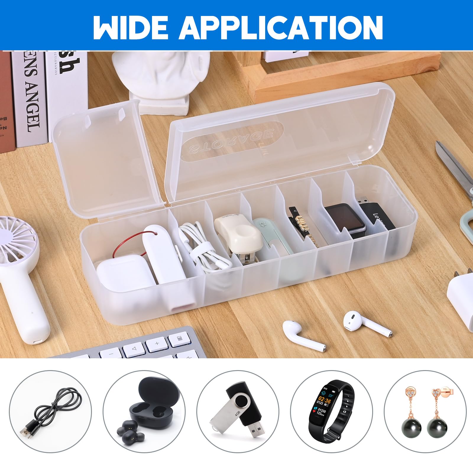 2er Set Kabel Organizer Box zur flexiblen Kabelaufbewahrung und Sortierung schwarz-MumdoYAL