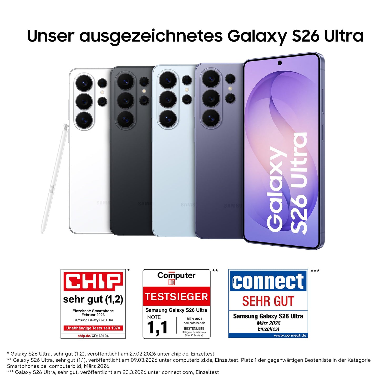 Samsung Galaxy S26 Ultra AI Smartphone mit Galaxy AI, Handy ohne Vertrag, Android, Privacy Display, 12 GB RAM, 512 GB Speicher, 200 MP, Cobalt Violet, 3 Jahre Herstellergarantie [Exklusiv auf Amazon]