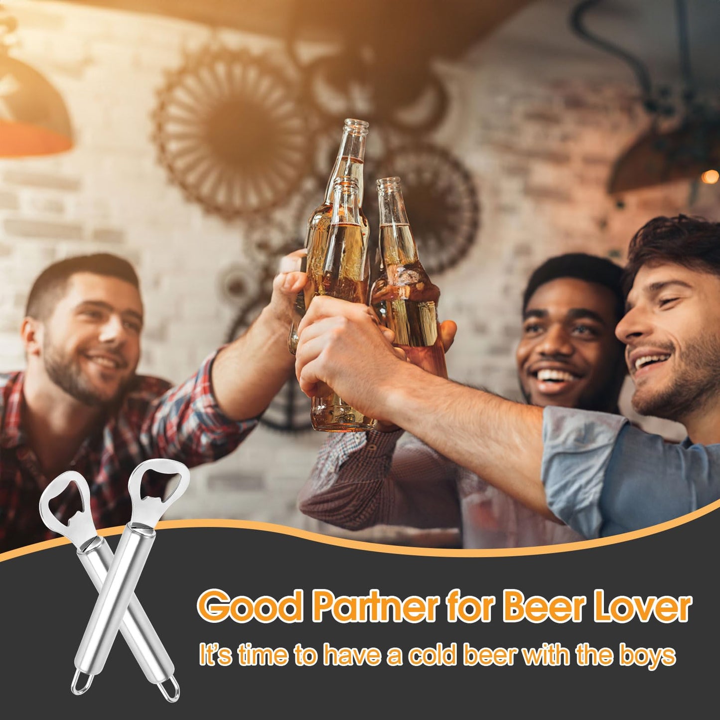 Flaschenöffner Edelstahl 2 Stück Bieröffner Komfortabler Griff Silber