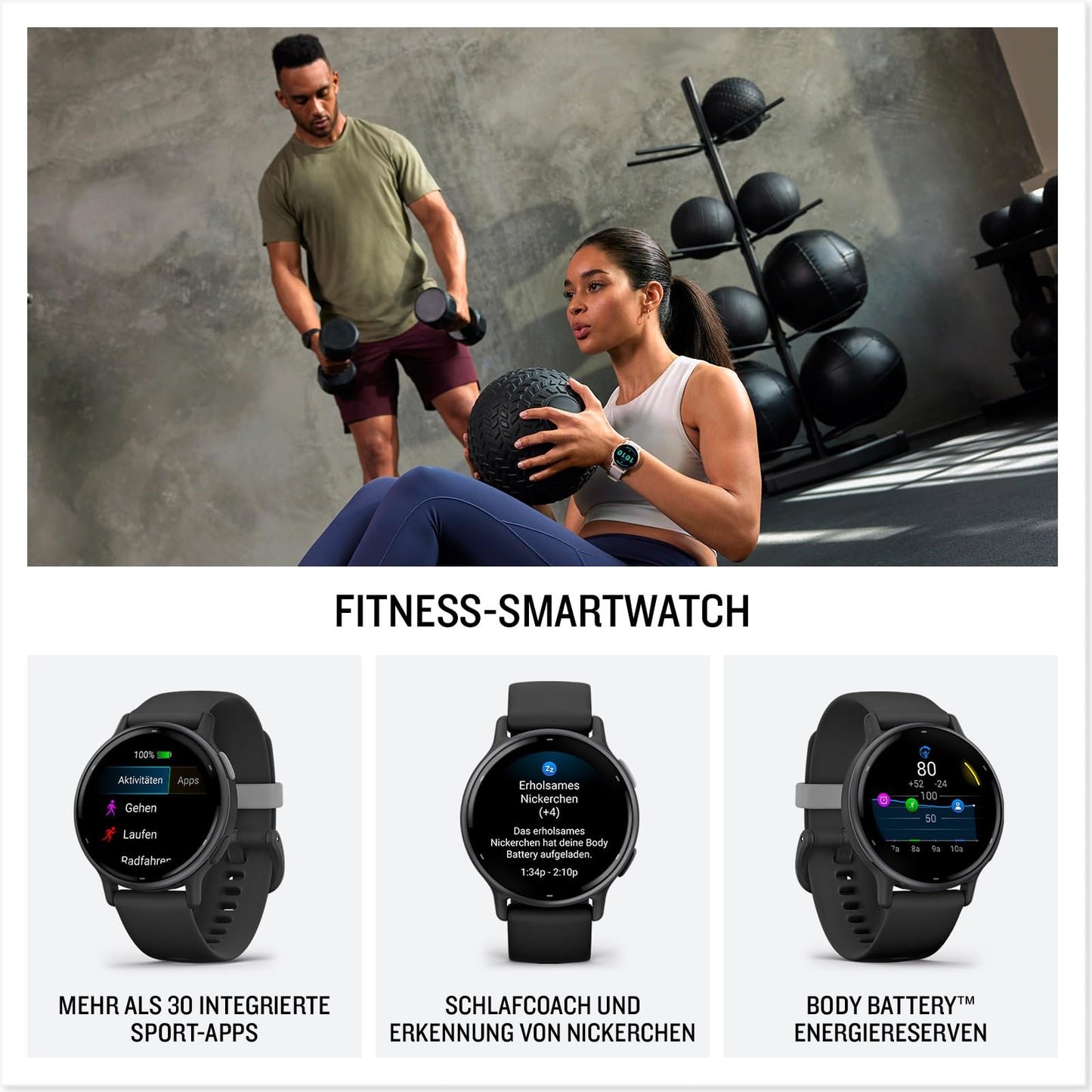Garmin Vivoactive 5 42mm - GPS-Smartwatch mit 1,2" AMOLED Touchdisplay, bis zu 11 Tage Akkulaufzeit, Fitness- und Gesundheitsfunktionen, 30+ Sport-Apps, Musik, GarminPay