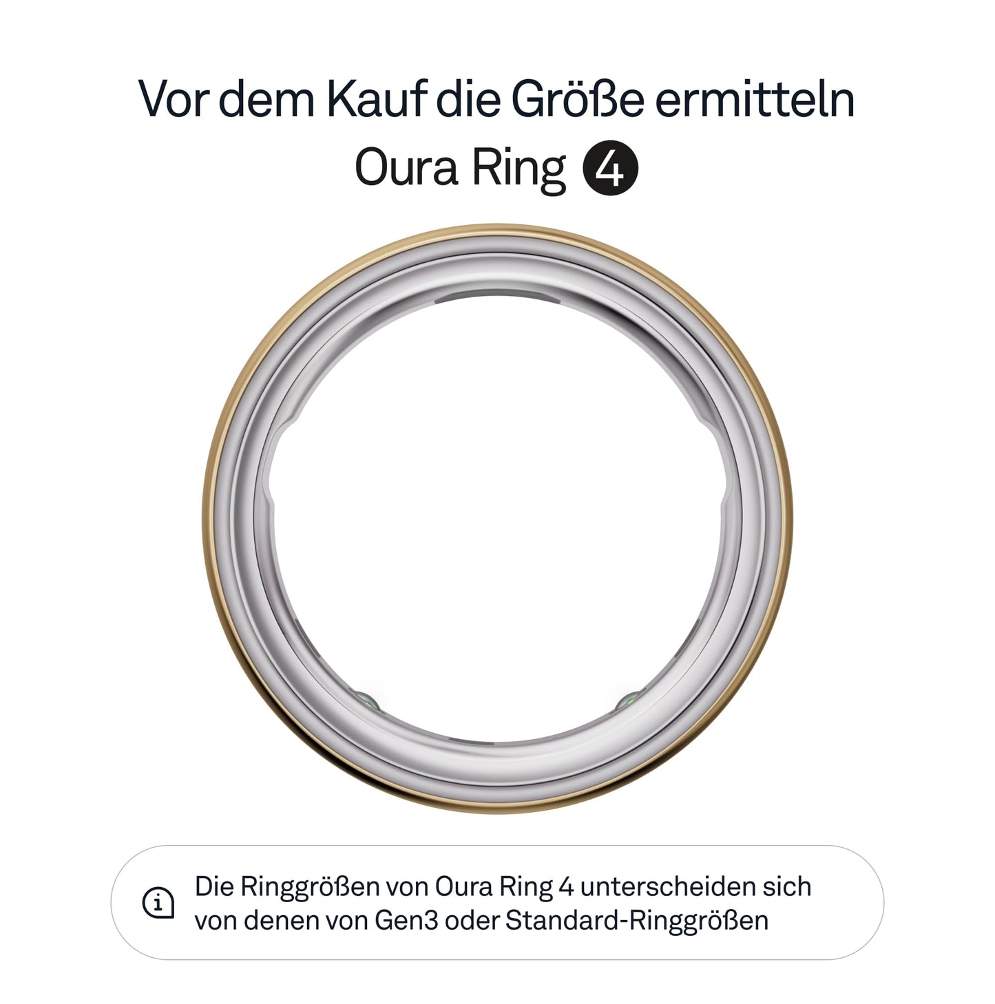 Oura Ring 4 – Gold – Größe 8 – Smart-Ring – Oura Ring 4 Größenprobier-Set zur Größenbestimmung – Wearable fürs Schlaf-Tracking – Herzfrequenz – Fitness-Tracker – Bis zu 8 Tage Akkulaufzeit