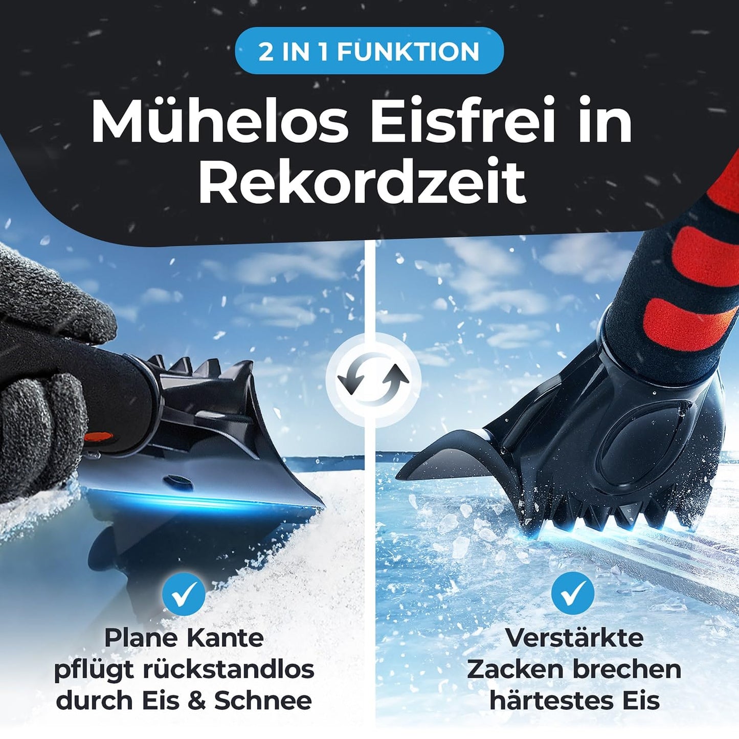 Eiskratzer Auto Ergonomischer Profi Scheibenkratzer Stark Sicher 2025