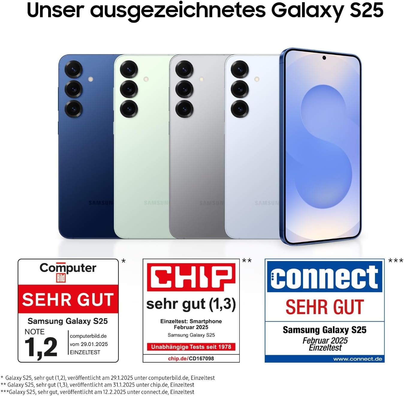 Samsung Galaxy S25 AI Smartphone mit Galaxy AI, Ohne Vertrag, Handy mit Android, 12 GB RAM, 256 GB Speicher, 50-MP-Kamera, Navy, 3 Jahre Herstellergarantie [Exklusiv auf Amazon]