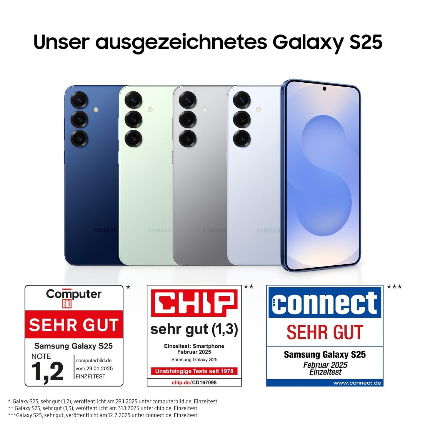 Samsung Galaxy S25 AI Smartphone mit Galaxy AI, Ohne Vertrag, Handy mit Android, 12 GB RAM, 256 GB Speicher, 50-MP-Kamera, Navy, 3 Jahre Herstellergarantie [Exklusiv auf Amazon]