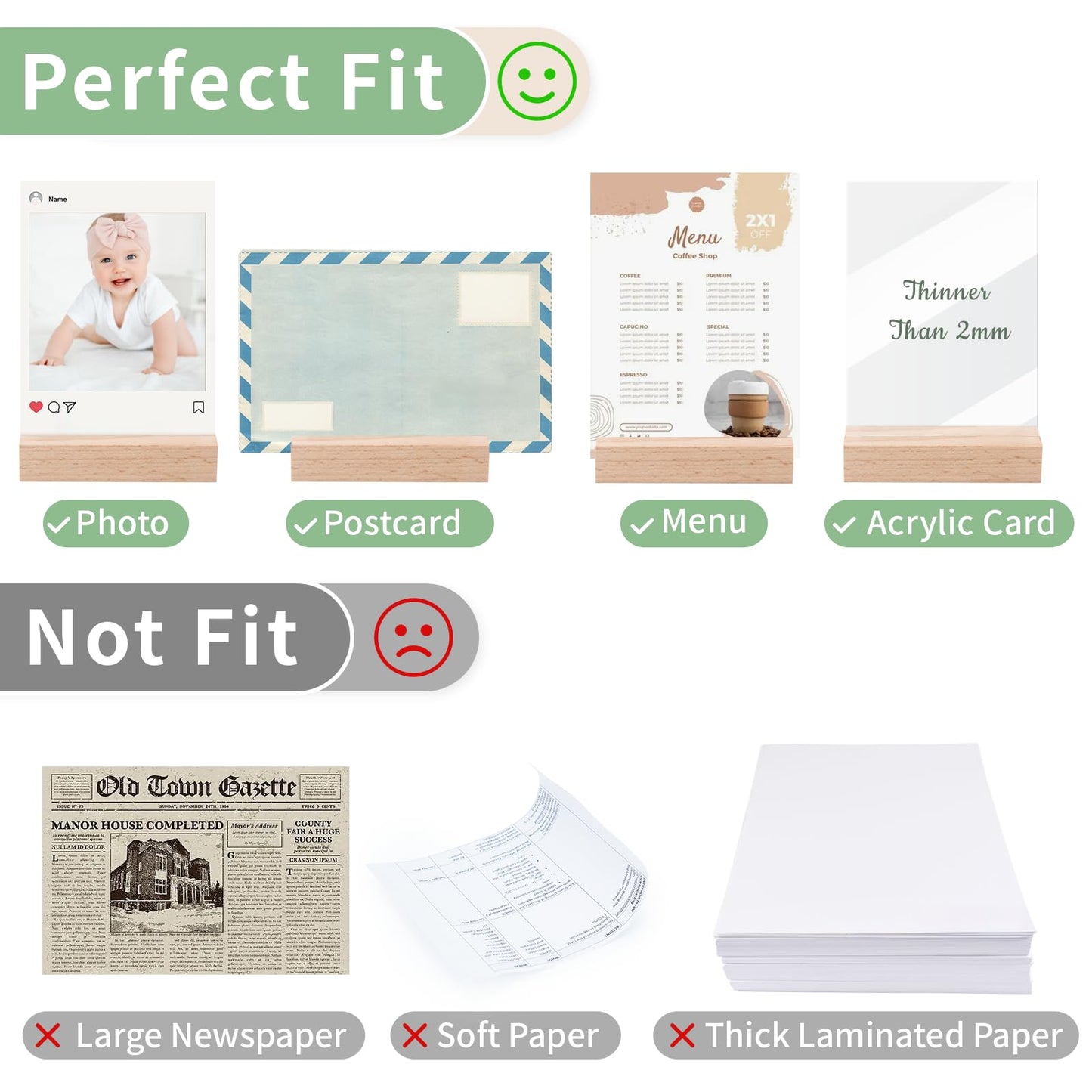 Kartenhalter Holz 10er Set Tischkartenstaender fuer Events 10x3x2cm