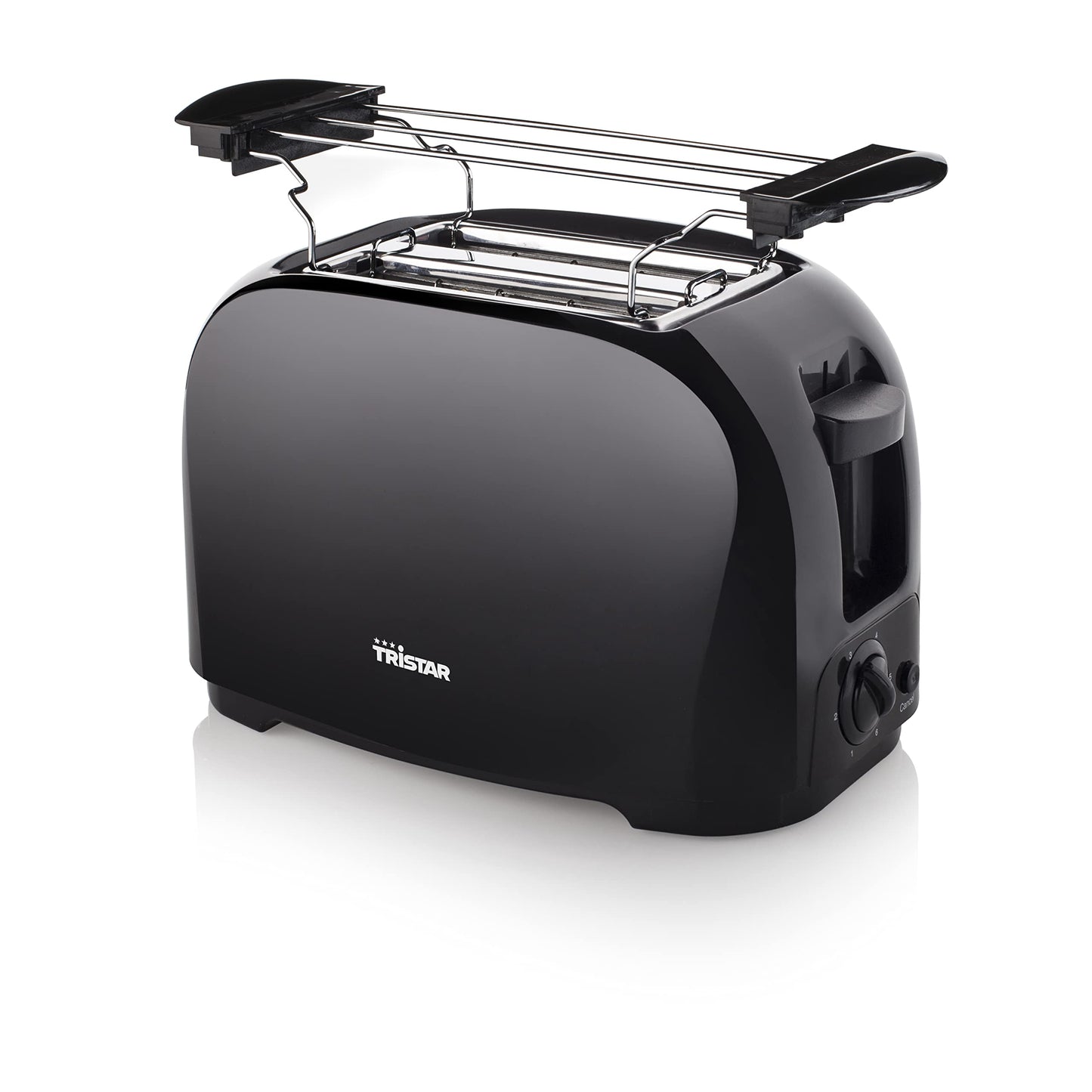 Kompakter Toaster mit 6 Bräunungsstufen und Brötchenaufsatz