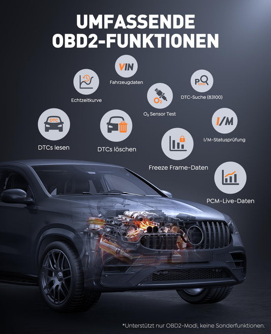 TREKURE 7000A Starthilfe Powerbank Auto mit Batterietester & OBD2 Diagnosegerät – 12V Auto Starthilfegerät für Benzin & Diesel bis 10.0L, LED Licht, Notfall-Tool für PKW