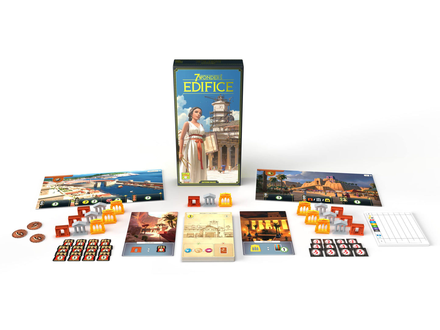 Asmodee | Repos Production | 7 Wonders – Edifice | Erweiterung | Kennerspiel | Strategiespiel | 3-7 Spieler | Ab 10+ Jahren | 30 Minuten | Deutsch