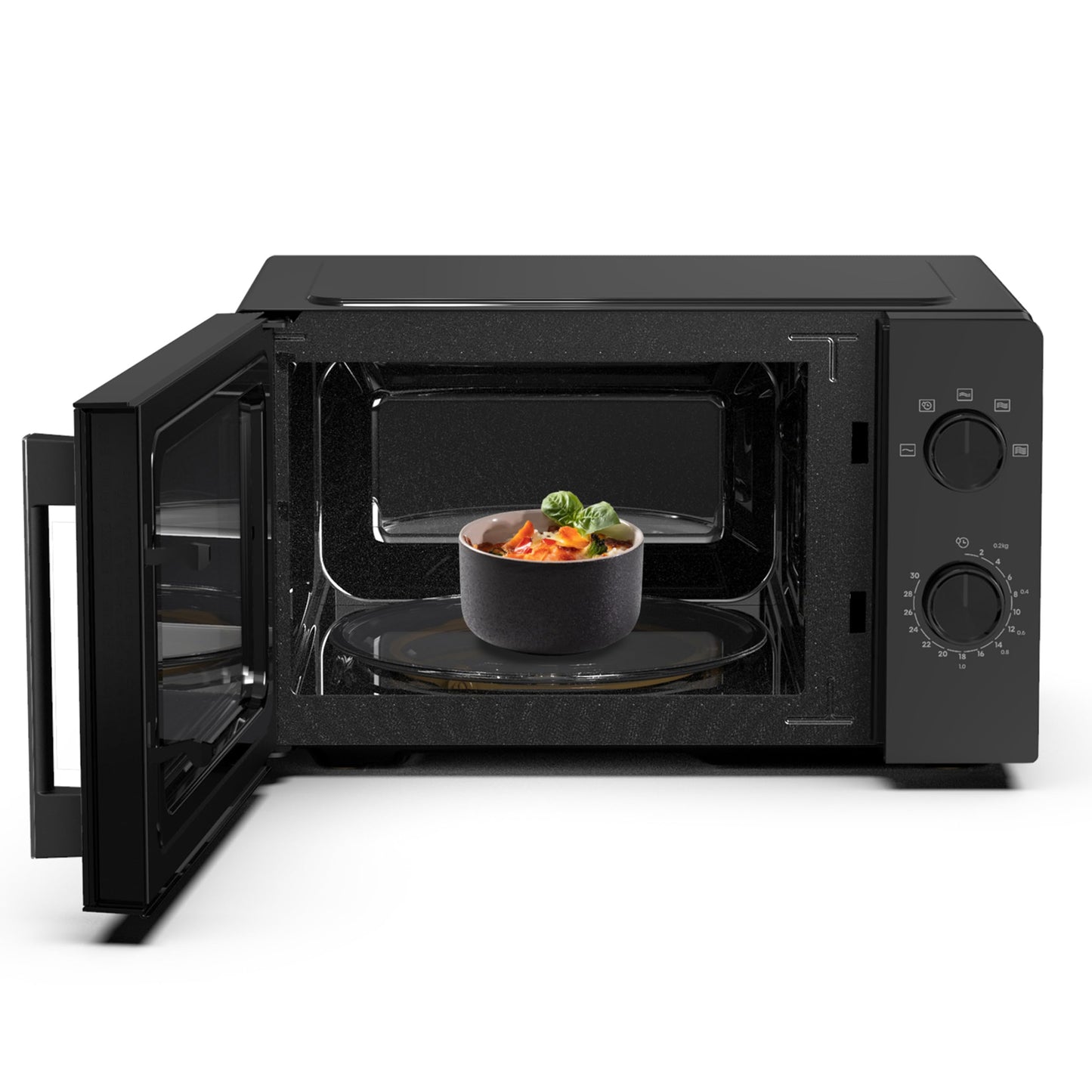 Hisense H20MOBP1HI Mikrowelle /20 L /700W /InverterTech/Keramikbeschichtung/Premium Glas/Maßgeschneidert, Mehrphasiges Kochen/Auftaufunktion/5 Leistungsstufen/Kindersicherung/Schwarz
