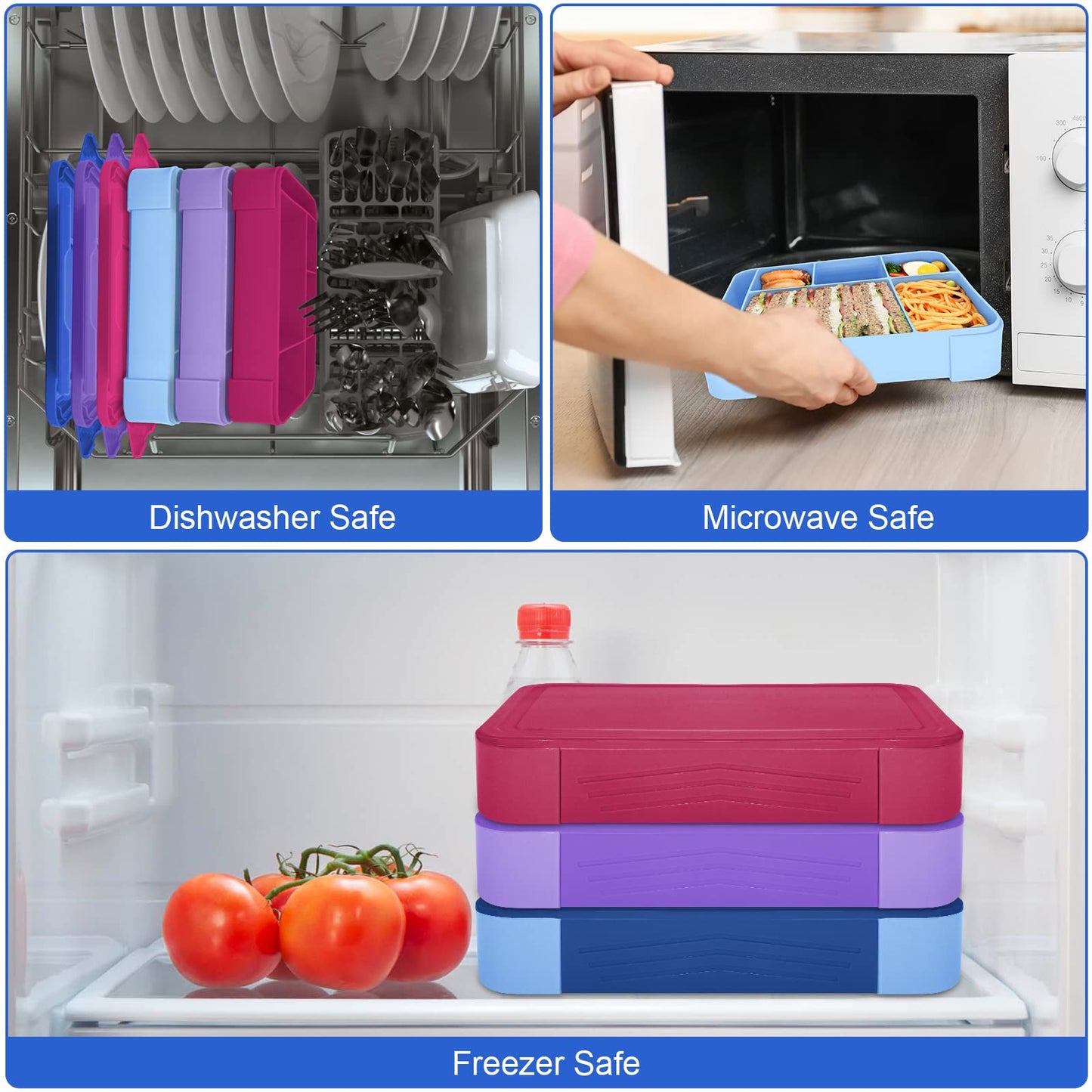 Brotdose Kinder mit Fächern Bento Box auslaufsichere Lunchbox