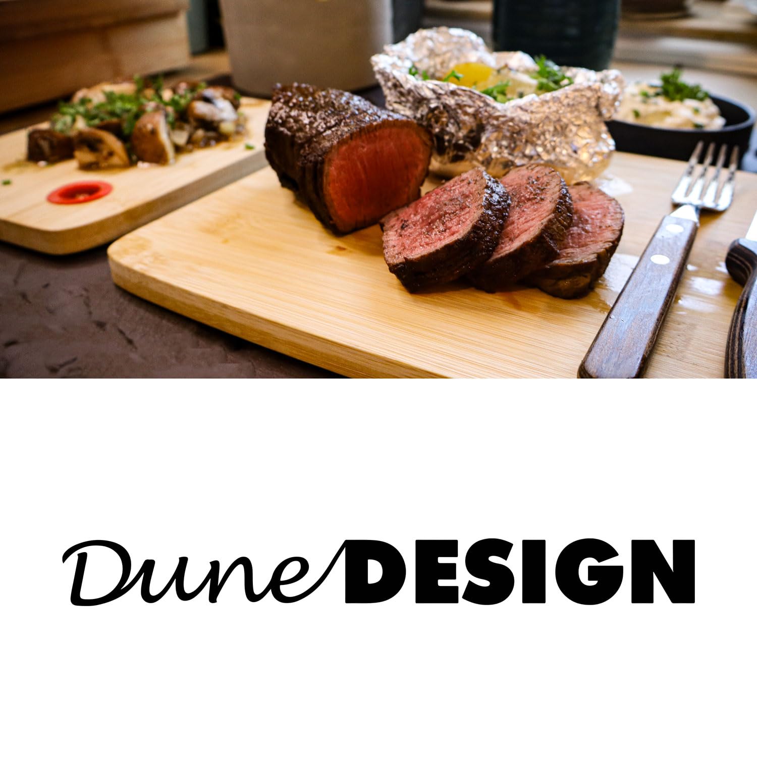 DuneDesign Bambus Schneidebrett 2er Set Farbcodiert Robust Hygienisch-DuneDesign