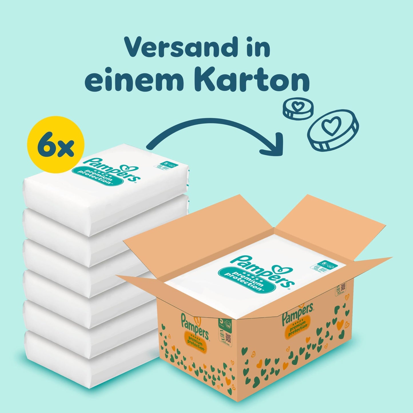 Pampers Premium Protection Größe 5, 186 Windeln, 11kg-16kg, unser Nr. 1 Haut- und Auslaufschutz