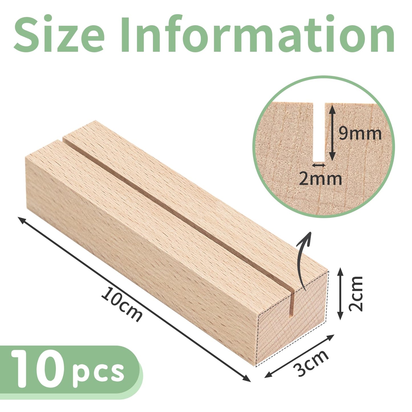 Kartenhalter Holz 10er Set Tischkartenstaender fuer Events 10x3x2cm
