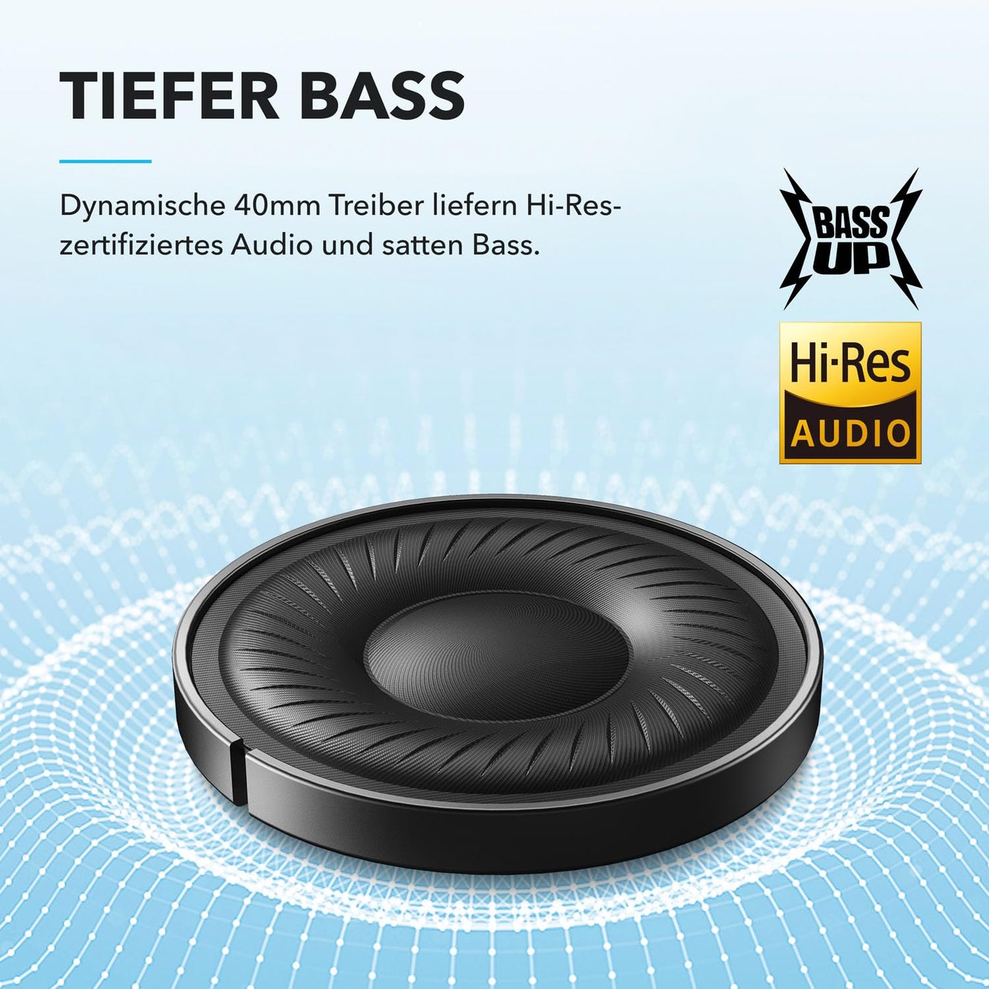 soundcore by Anker Q20i kabelloser Bluetooth Over-Ear-Kopfhörer mit Hybrid Active Noise Cancelling, 40h Spielzeit im ANC-Modus, Hi-Res Audio, tiefer Bass, Personalisierung per App