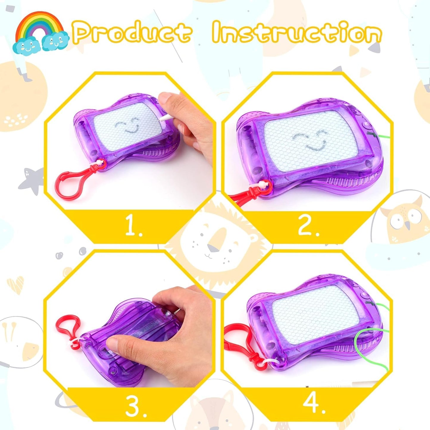 Mini Maltafel Set als Schlüsselanhänger für Kinder 12 Stück Kreatives Zeichnen