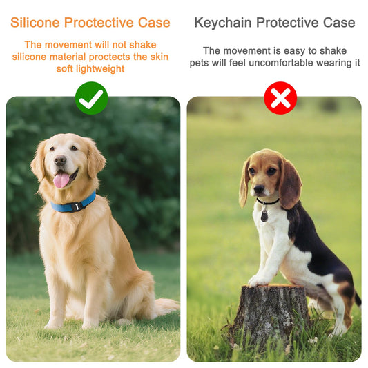 Hundehalsband Halter Air Tag GPS Huelle Silikon Anti Lost Schwarz