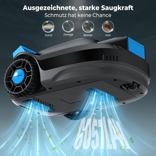 BOTLIFE (2026 Neu) PC01 Poolroboter, Akku Poolsauger Bodensauger, Kabelloser Poolroboter Boden, 120 Minuten Laufzeit, 6057 LPH, Selbsteinparkfunktion, Poolreiniger für Flache Pools bis zu 80㎡