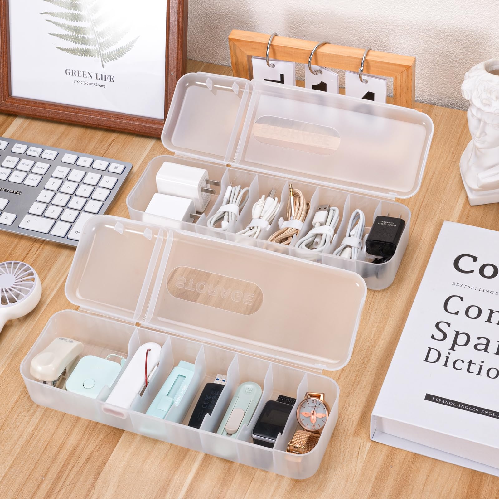 2er Set Kabel Organizer Box zur flexiblen Kabelaufbewahrung und Sortierung schwarz-MumdoYAL