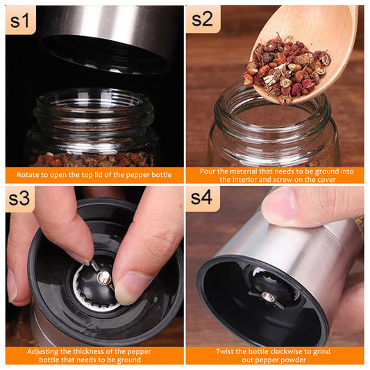 Manuelles 2er Set Salz und Pfeffermühlen mit Keramikmahlwerk