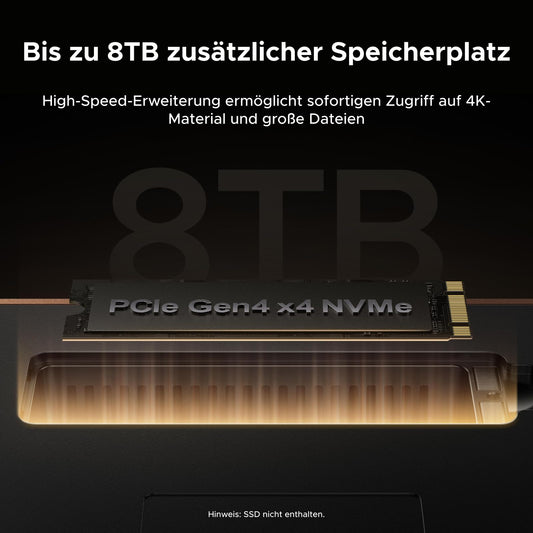 UGREEN Maxidok Thunderbolt 5 Docking Station, Revodok 17-in-1 TBT5 Dock, 120Gbps Datentransfer, 8TB M.2 NVMe SSD, Single 8K/Dual 6K@60Hz, 140W Aufladen, 2.5GbE, Kühlsystem für TBT5/4-Laptops