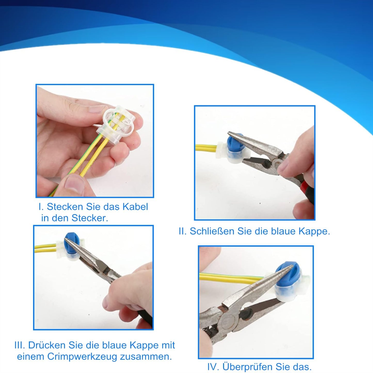 Kabelverbinder Set 20 Stück Wasserabweisend für Automower Rasenmäher