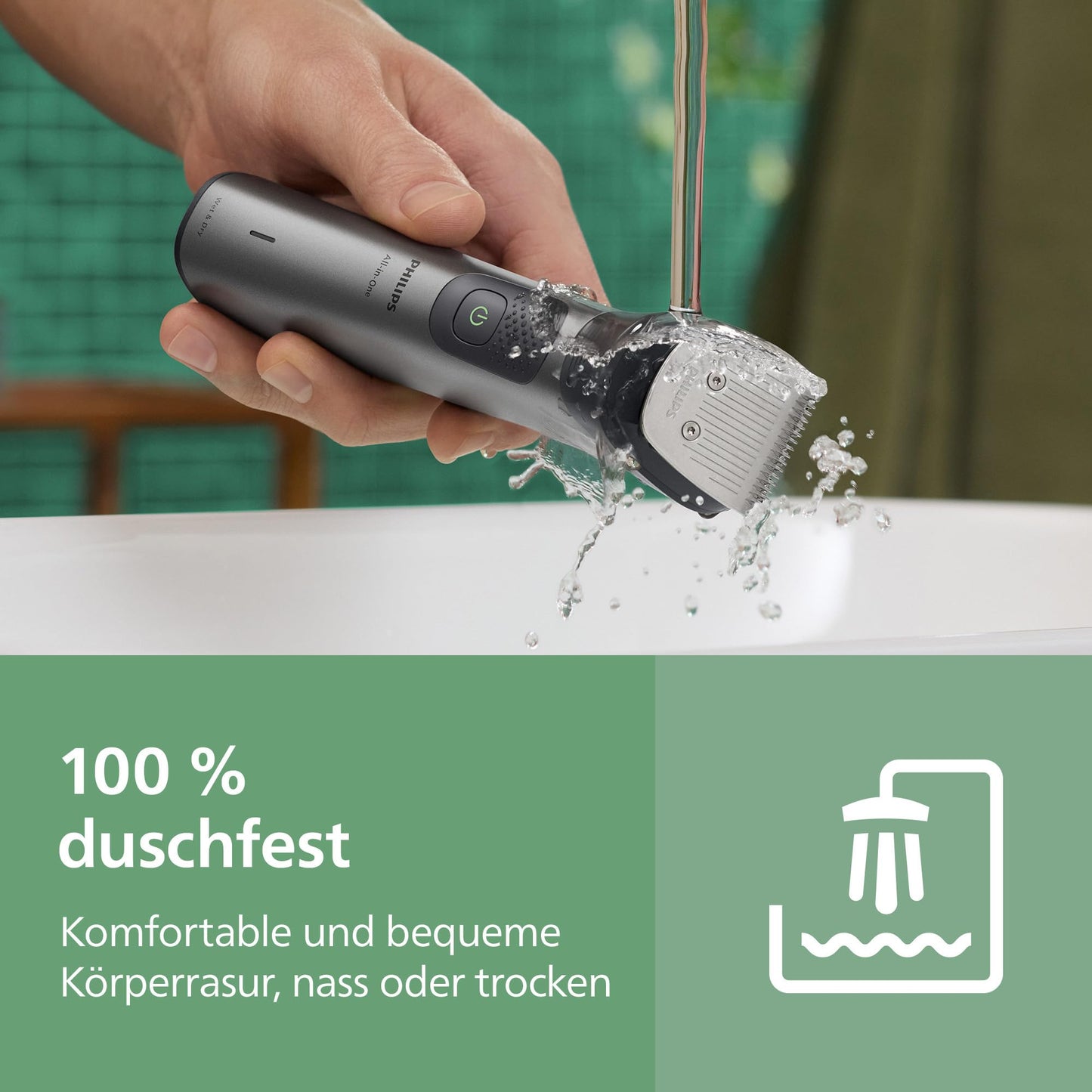 PHILIPS Multigroom Series 7000 All-in-One 17-teiliger Barttrimmer und Haarschneider für Gesicht, Kopf und Körper, selbstschärfende Metallklingen, 26 Längeneinstellungen (0,5-20 mm), Modell MG7961/15