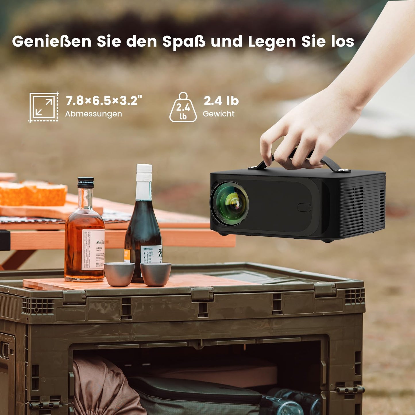 Beamer 4k Heimkino【800+Offizielle Apps&Dolby Audio】 15000 ANSI KI Fokus ONOAYO HDR10 Projektor WiFi 6 Bluetooth 5.4 Smart mini Beamer Geeignet für Filmabende, Partys und die Fußball-Weltmeisterschaft