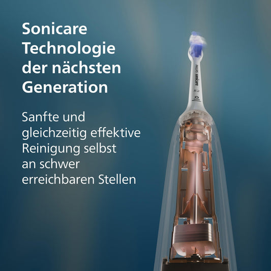 Philips Sonicare 5500 elektrische Zahnbürste, Schallzahnbürste mit 2 Putzmodi, Andruckkontrolle, EasyStart, SmarTimer und BrushPacer, Weiß, Modell HX7110/02 [Neue Technologie]