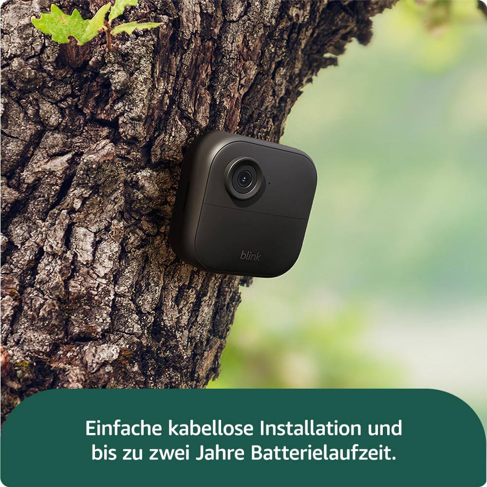 Blink Outdoor 4 Kamera mit Blink Videotürklingel (Schwarz), inkl. Sync Module Core