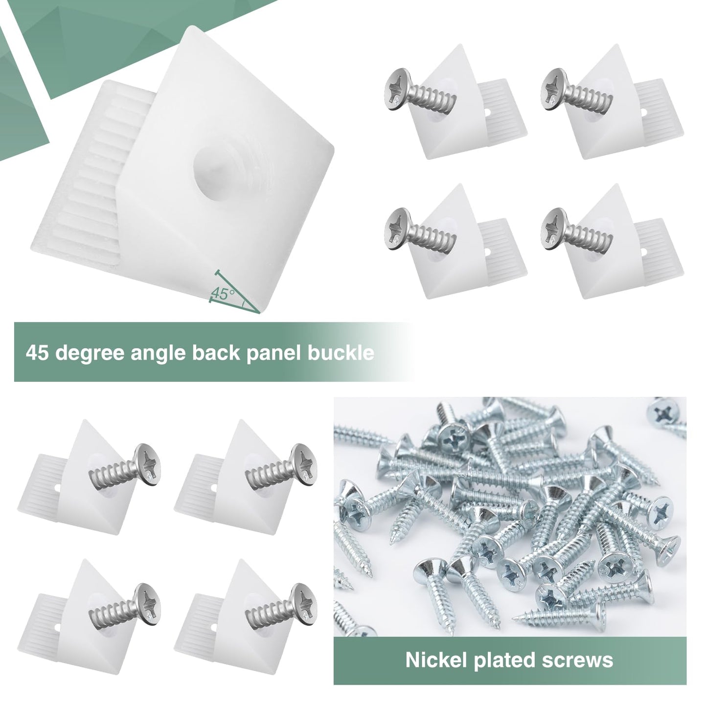 VFANDV Rückwandverbinder Set Kunststoff Schrauben Möbelbefestigung