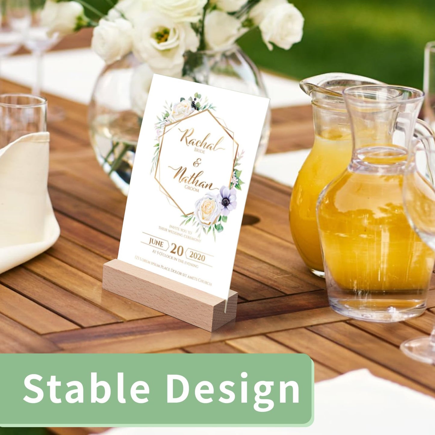 Kartenhalter Holz 10er Set Tischkartenstaender fuer Events 10x3x2cm