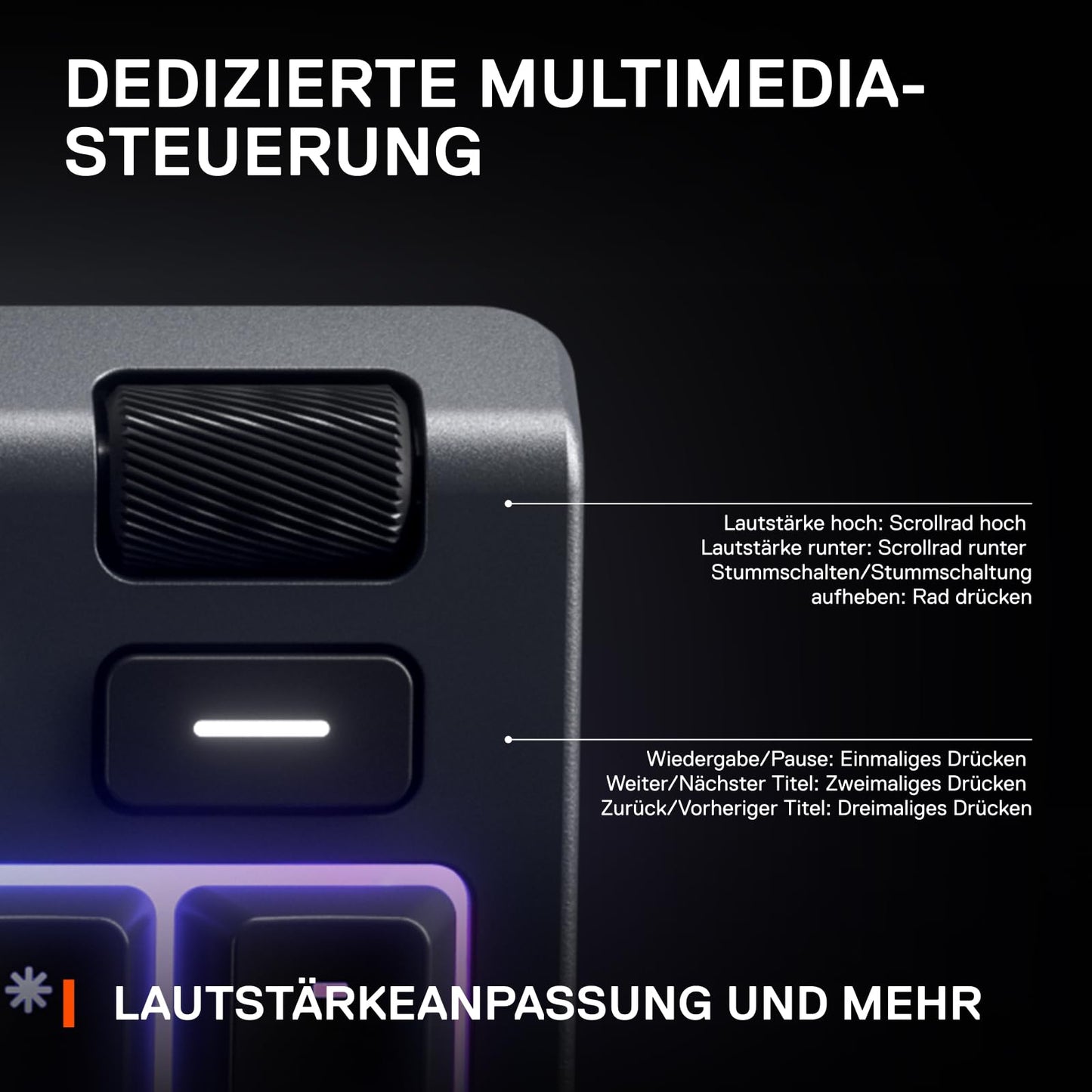 SteelSeries Apex 3 Gaming Tastatur - 10-Zonen RGB-Beleuchtung - Flüsterleise Gaming-Switches - Premium magnetische Handballenauflage - IP32 wassergeschützt - Deutsches (QWERTZ) Layout