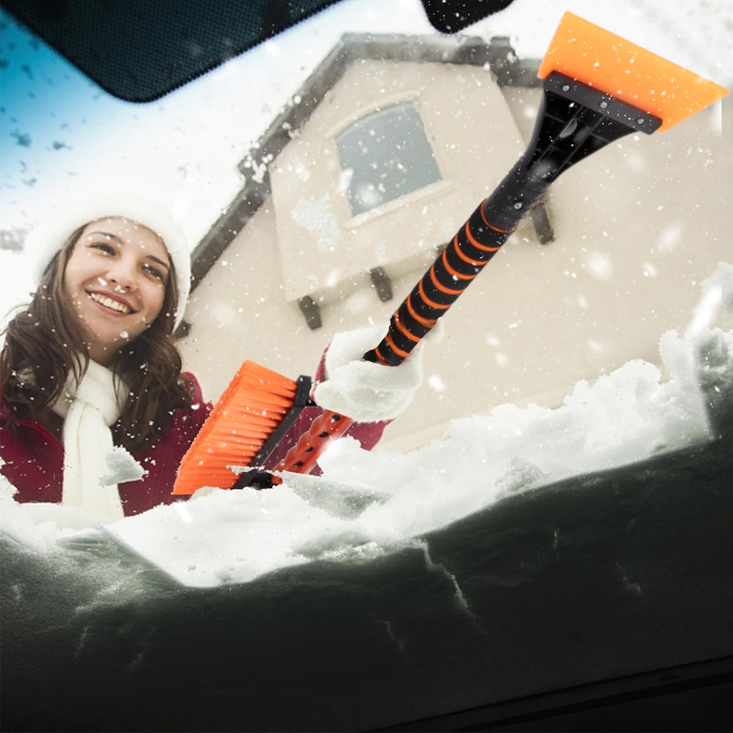 Effektiver BEEWAY Auto Eiskratzer mit Schneebürste für alle Fahrzeuge
