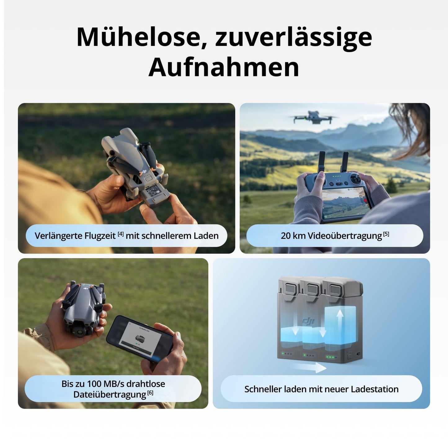 DJI Mini 5 Pro Fly More Combo mit DJI RC 2 und 1 Jahr Care (Automatisch Aktiviert), C0-Zertifiziert, 4K-Drohne für Anfänger, Drohne mit Kamera, 1-Zoll CMOS, Hinderniserkennung, 225°-Gimbal-Rotation