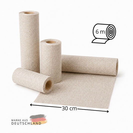 G.schmückt Tischläufer Jute-Leinen-Optik, Tischband auf Rolle individuell zuschneidbar, Dekoband für Hochzeit, Taufe & Geburtstag (Natural Beige, 6 Meter Rolle / 30 cm Breit)